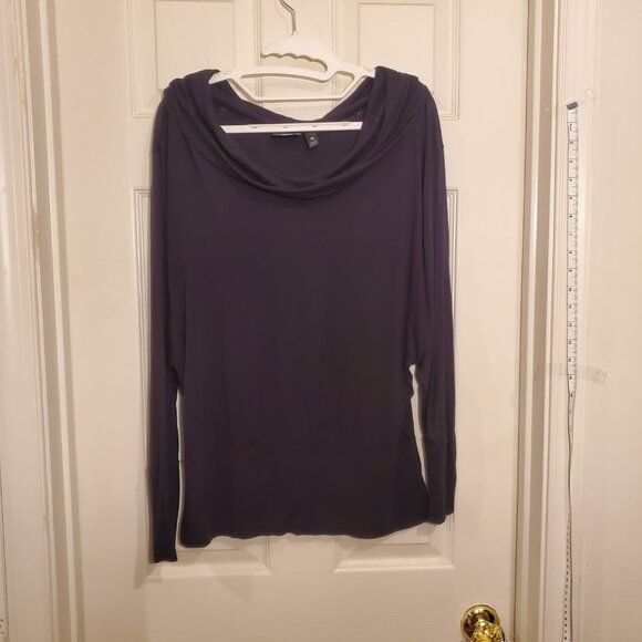 Cowl Neck Plum Mossimo Tunic, Fitted sleeves at wrists, Size Medium, Stretchy - Picture 7 of 10
